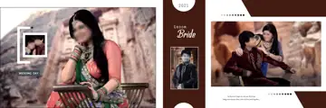 Ornate Wedding Album 12x36 PSD with Watercolour Splash
