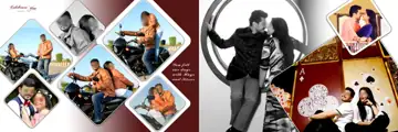 Pre-Wedding Album 12x36 PSD – Golden Geometric Lines Design