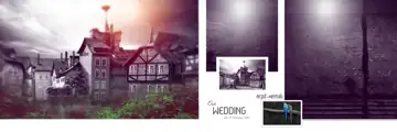 Pre-Wedding Album Background 12x36 PSD – Rich Maroon Geometric Lines Design
