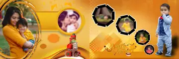 Premium Birthday & Baby Album PSD with Pastel Clouds
