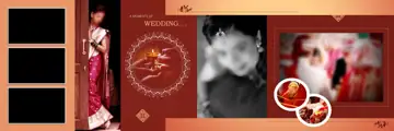 Premium & Golden Wedding Album 12x36 PSD with Gold Frame