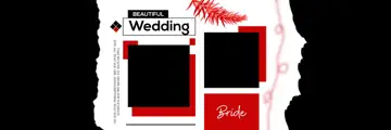 Premium & Soft Pastel Wedding Album 12x36 PSD with Gold Frame