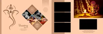 Premium Wedding Album 12x36 PSD with Peacock Art