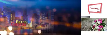 Premium Wedding Album Background PSD with Bokeh Lights