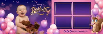 Regal Birthday & Baby Album 12x36 PSD with Kolam Pattern