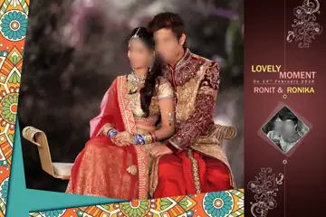 Regal Gold Frame Indian Wedding Album Cover 12x18 PSD