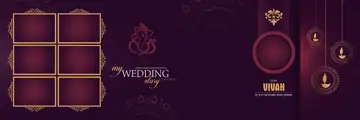 Regal Vintage Frame Wedding Album 12x36 PSD