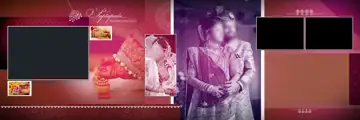 Rich Maroon & Cinematic Wedding Album 12x36 PSD with Temple Motif