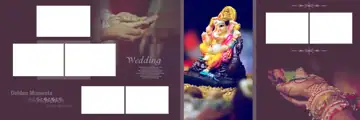 Rich Maroon & Dreamy Wedding Album 12x36 PSD with Bokeh Lights