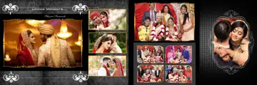 Rich Maroon & Elegant Wedding Album 12x36 PSD with Glitter Accents