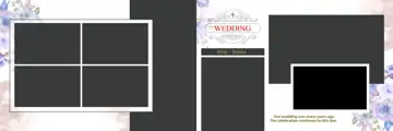 Rich Maroon Floral Border Wedding Album 12x36 PSD