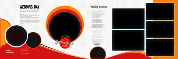 Rich Maroon Lotus Design Wedding Album 12x36 PSD