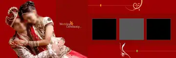 Rich Maroon & Modern Wedding Album 12x36 PSD with Paisley Pattern
