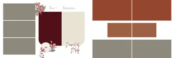Rich Maroon & Regal Wedding Album 12x36 PSD with Lotus Design