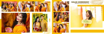 Rich Maroon Temple Motif Haldi Wedding Album 12x36 PSD