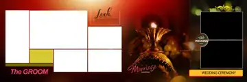 Rich Maroon & Timeless Wedding Album 12x36 PSD with Glitter Accents