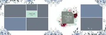 Rich Maroon & Vibrant Wedding Album 12x36 PSD with Gold Frame