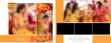 Royal Photo Album 12x30 PSD for Wedding – Gold Frame