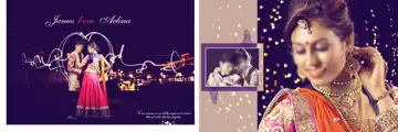 Royal & Traditional Wedding Album 12x36 PSD with Gold Frame