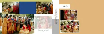 Royal Vintage Frame Haldi Wedding Album 12x36 PSD