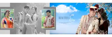 Soft Pastel & Classic Wedding Album 12x36 PSD with Watercolour Splash