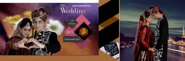 Soft Pastel Rose Petals Wedding Album 12x36 PSD
