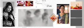 Soft Pastel & Traditional Wedding Album 12x36 PSD with Vintage Frame