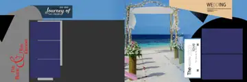 Soft Pastel Watercolour Splash Wedding Album 12x36 PSD
