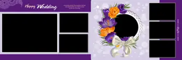 Soft Pastel Wedding Album 12x36 PSD with Glitter Accents