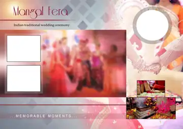 Soft Pastel Wedding Photo Album 17x24 PSD with Paisley Pattern