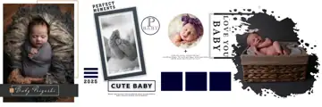 Stylish Birthday & Baby Album 12x36 PSD – Glitter Accents