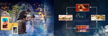Stylish Bokeh Lights Karizma Wedding Album 12x36 PSD