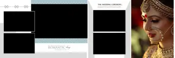 Stylish Indian Wedding Album 12x36 PSD with Kolam Pattern