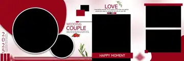 Stylish & Vibrant Wedding Album 12x36 PSD with Damask Texture