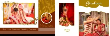 Stylish Wedding Album 12x36 PSD with Gold Frame