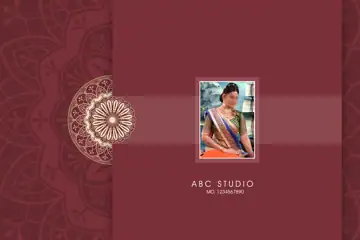 Stylish Wedding Album Cover PSD with Pastel Clouds