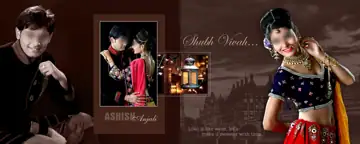 Stylish Wedding Photo Album 12x30 PSD with Temple Motif