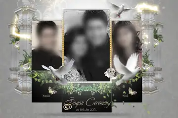 Timeless Damask Texture Wedding Album Cover PSD