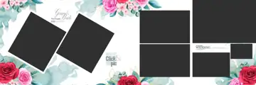 Timeless & Dreamy Wedding Album 12x36 PSD with Geometric Lines