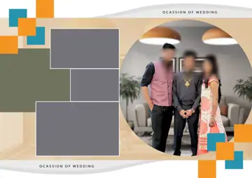 Timeless Indian Wedding Photo Album 17x24 PSD with Geometric Lines