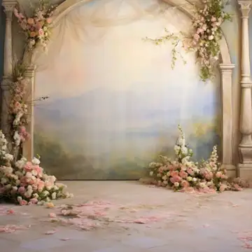 Timeless Studio Background PSD with Peacock Art