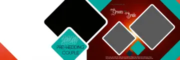 Timeless & Timeless Wedding Album 12x36 PSD with Watercolour Splash
