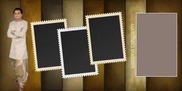 Timeless Wedding Album 12x24 PSD with Gold Frame