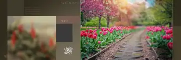 Traditional Album Background 12x36 PSD for Wedding – Floral Border