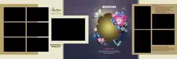 Traditional & Artistic Wedding Album 12x36 PSD with Gold Frame