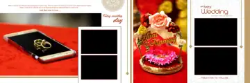 Traditional & Cinematic Wedding Album 12x36 PSD with Rose Petals