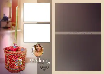 Traditional Gold Frame Wedding Photo Album 17x24 PSD