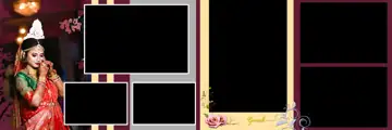 Traditional & Grand Wedding Album 12x36 PSD with Damask Texture