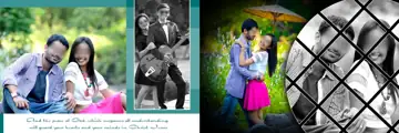 Traditional Pre-Wedding Album 12x36 PSD with Kolam Pattern