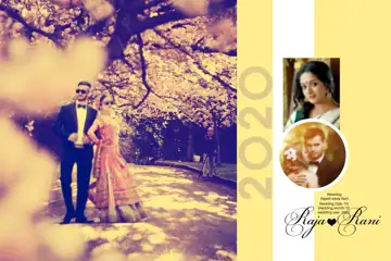 Traditional Rose Petals Wedding Photo Album 18x24 PSD